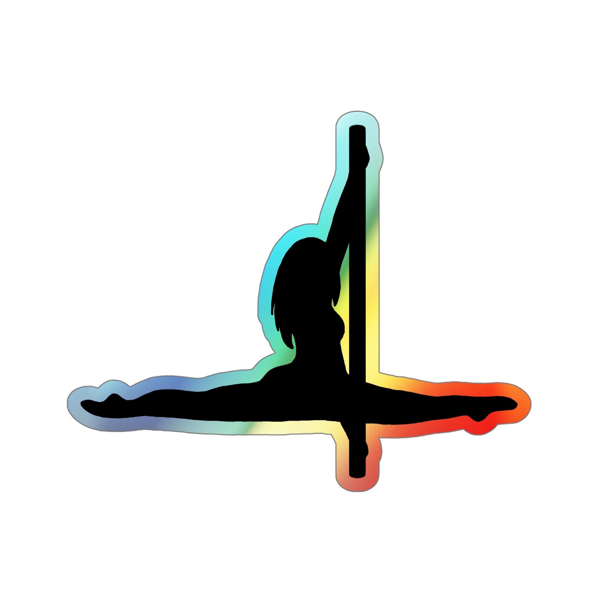 Pole Dancer Holographic Sticker – Aerial Split Shape