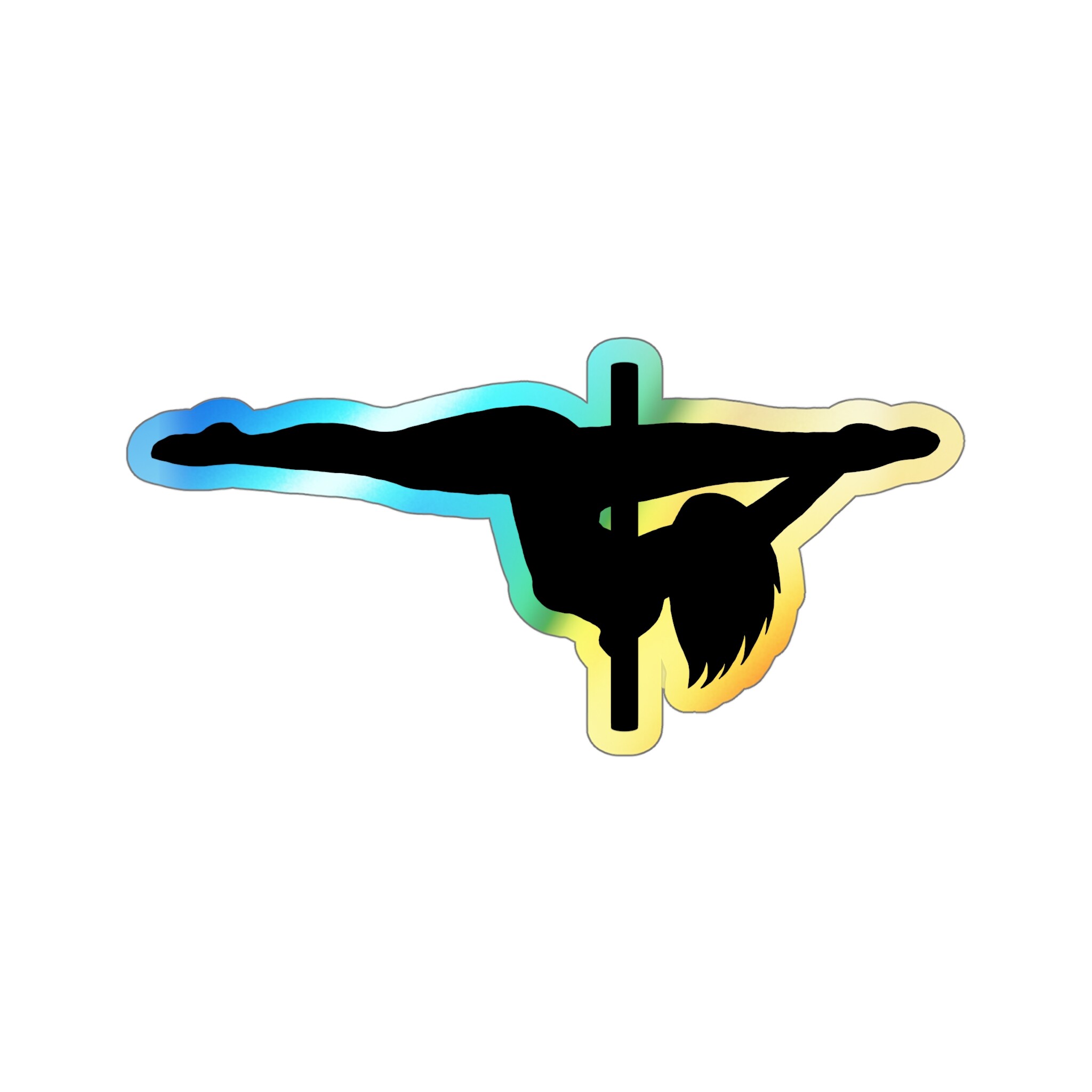 Pole Dancer Holographic Sticker – Machine Gun Pose