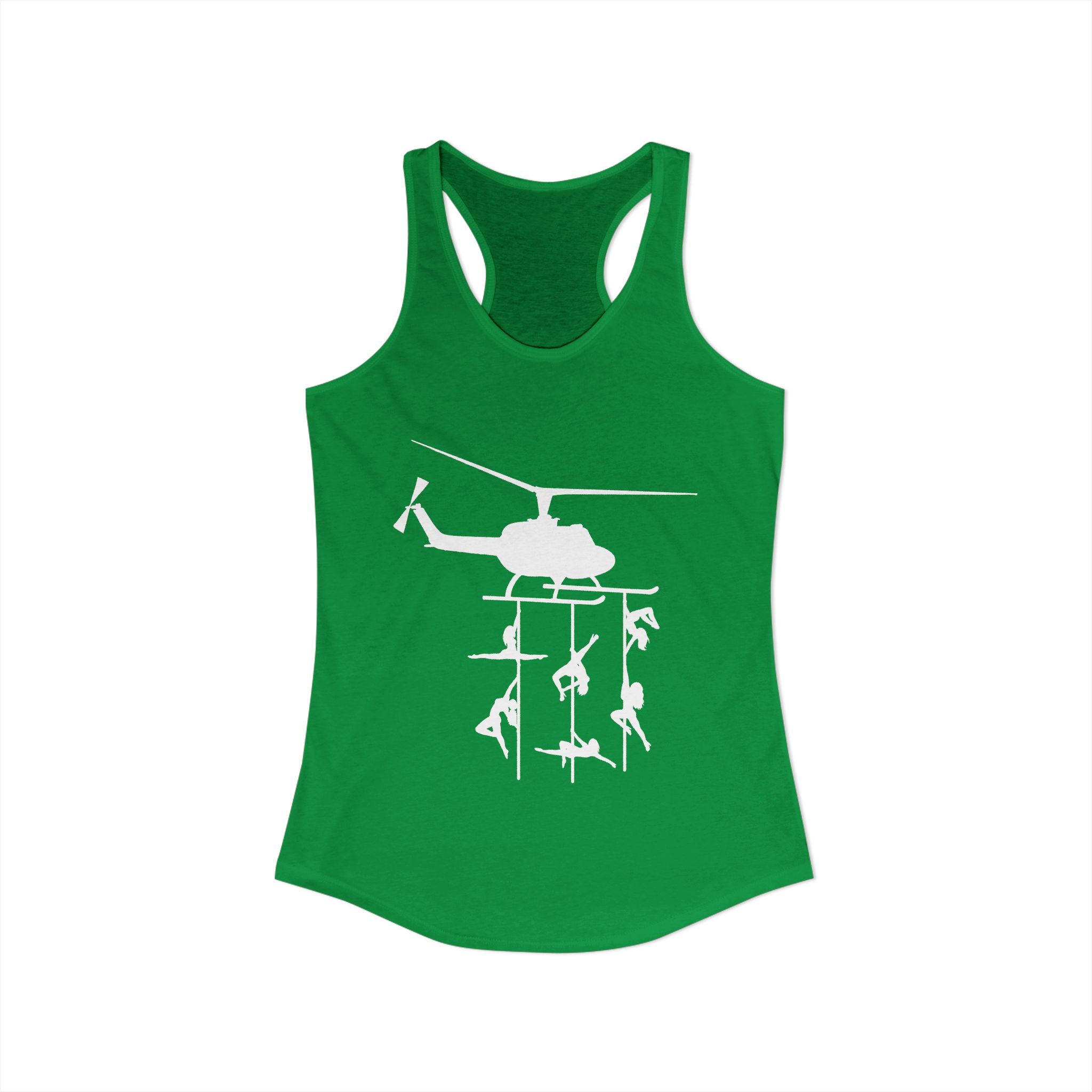 Pole Dancers Helicopter Racerback Tank Top – Solid Kelly Green